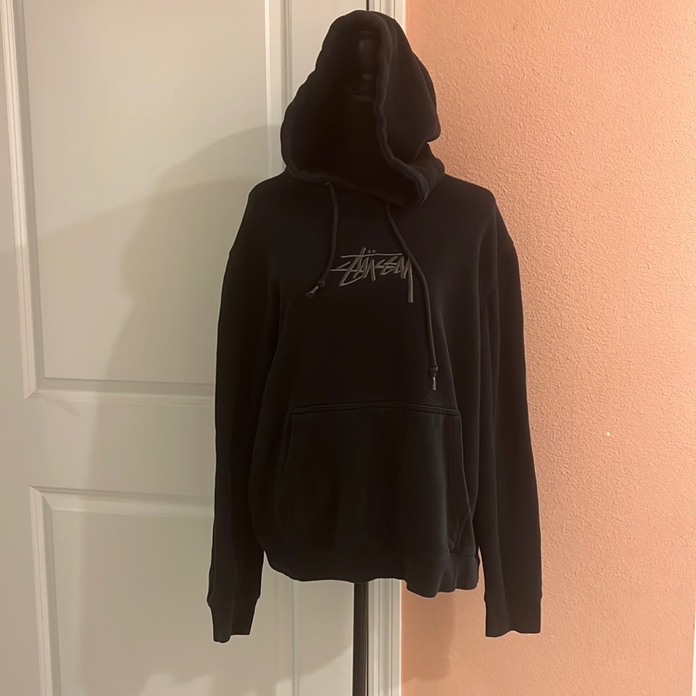 STÜSSY Black and Grey Hoodie